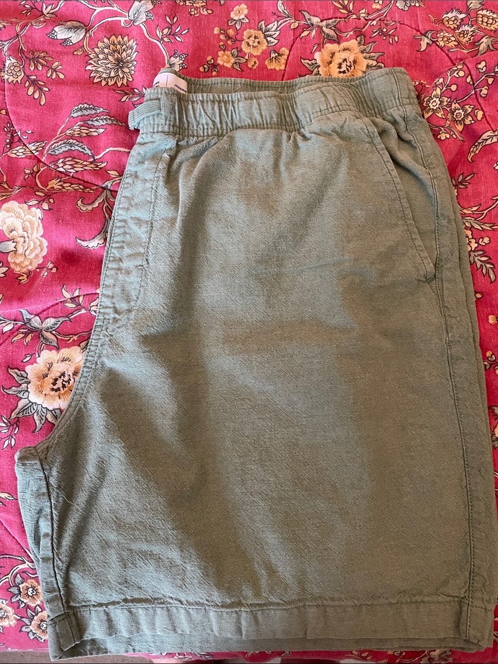 Men’s linen Shorts, Olive Green size XL